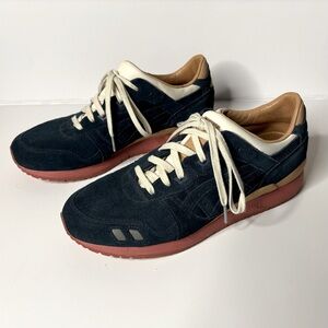 Unisex‎ Sz 9 1/2 Packer/J. Crew collaboration Asics Gel-Lyte III Navy Suede.